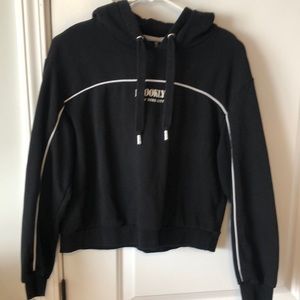 Divided ✔️ brooklyn New York City black pullover hoodie white pin stripe size M